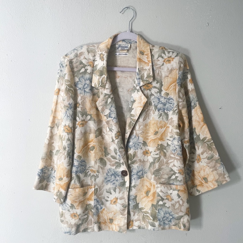 Vintage lightweight floral pastel blazer - large